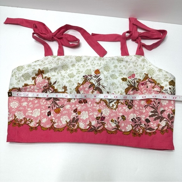 Rachel Zoe Linen Crop Halter Top Floral Tie Shoulder New with Tag Attached - Picture 6 of 11